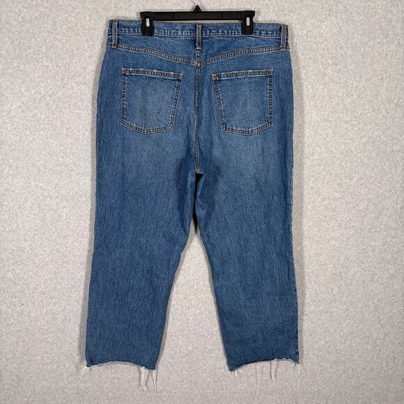 Universal Thread Jeans 16 Vintage Straight‎ Crop Knee Holes Raw Frayed Stretch - Picture 8 of 8
